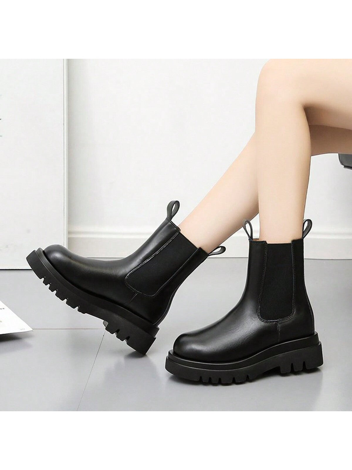 Women's Fashion Boots  Side Zip Round Toe Boots Lace Up Combat Boots