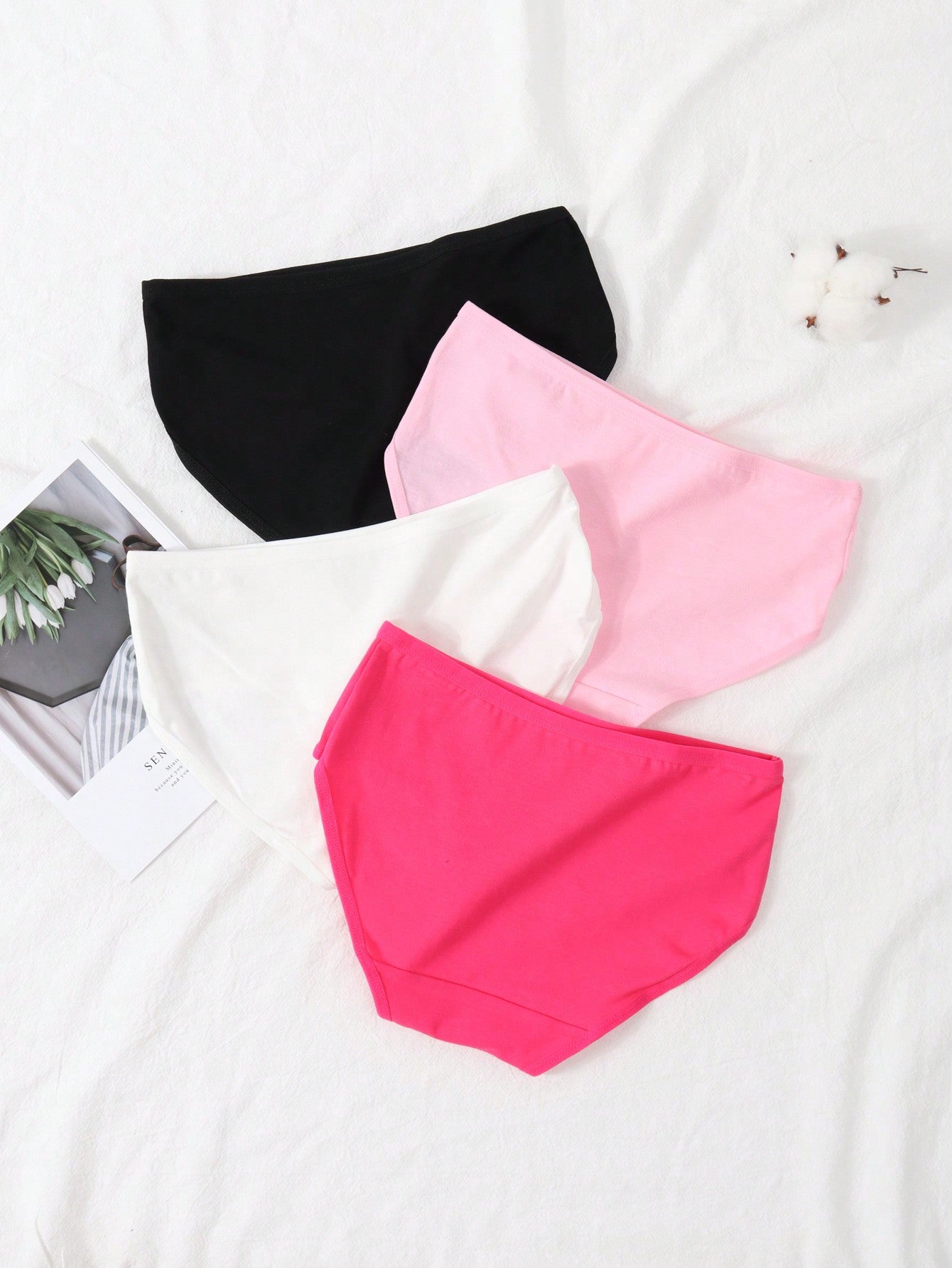 Teen Girl 4pcs Solid Brief