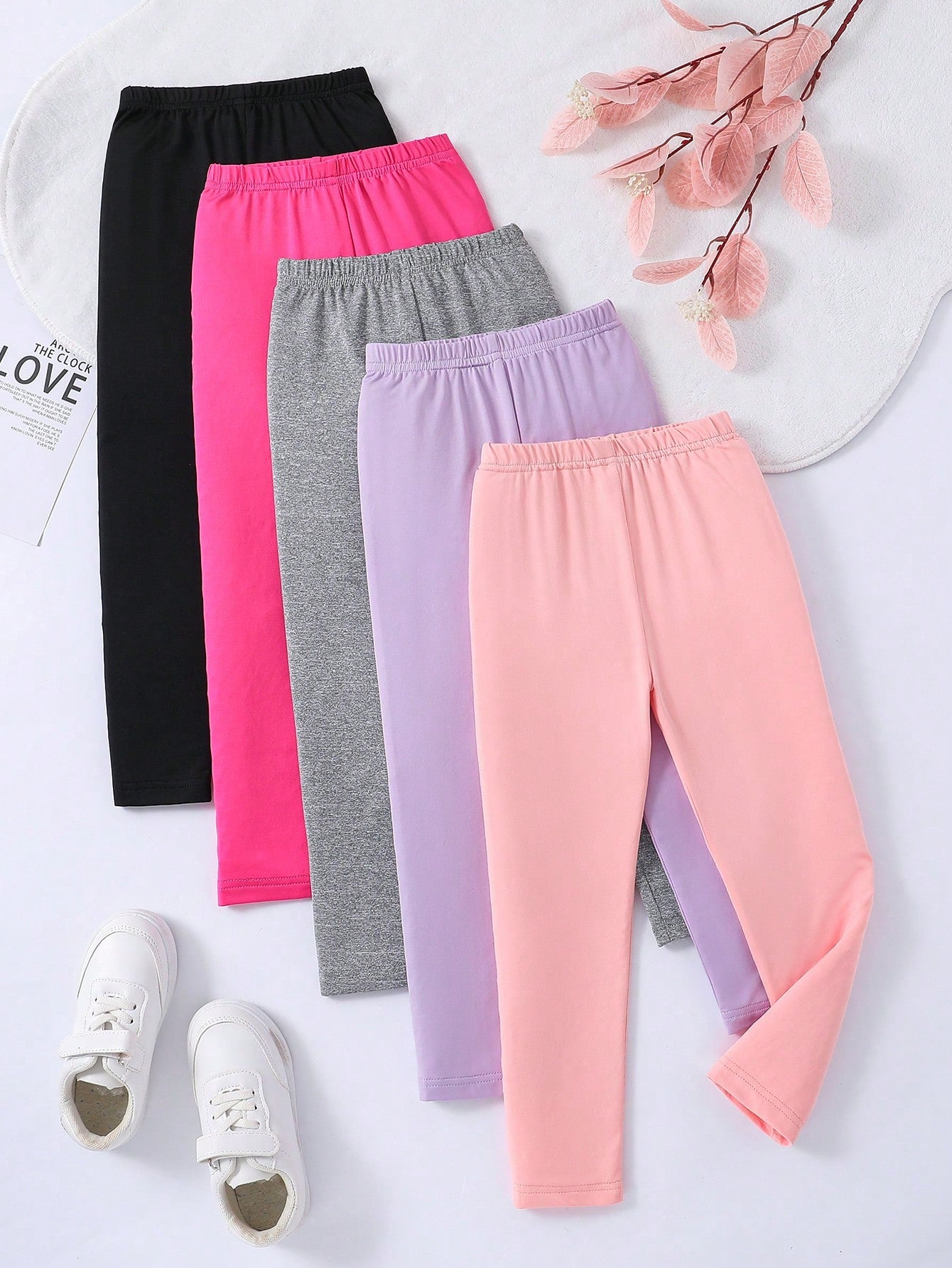 Young Girl Plain Minimalist Daily Leggings