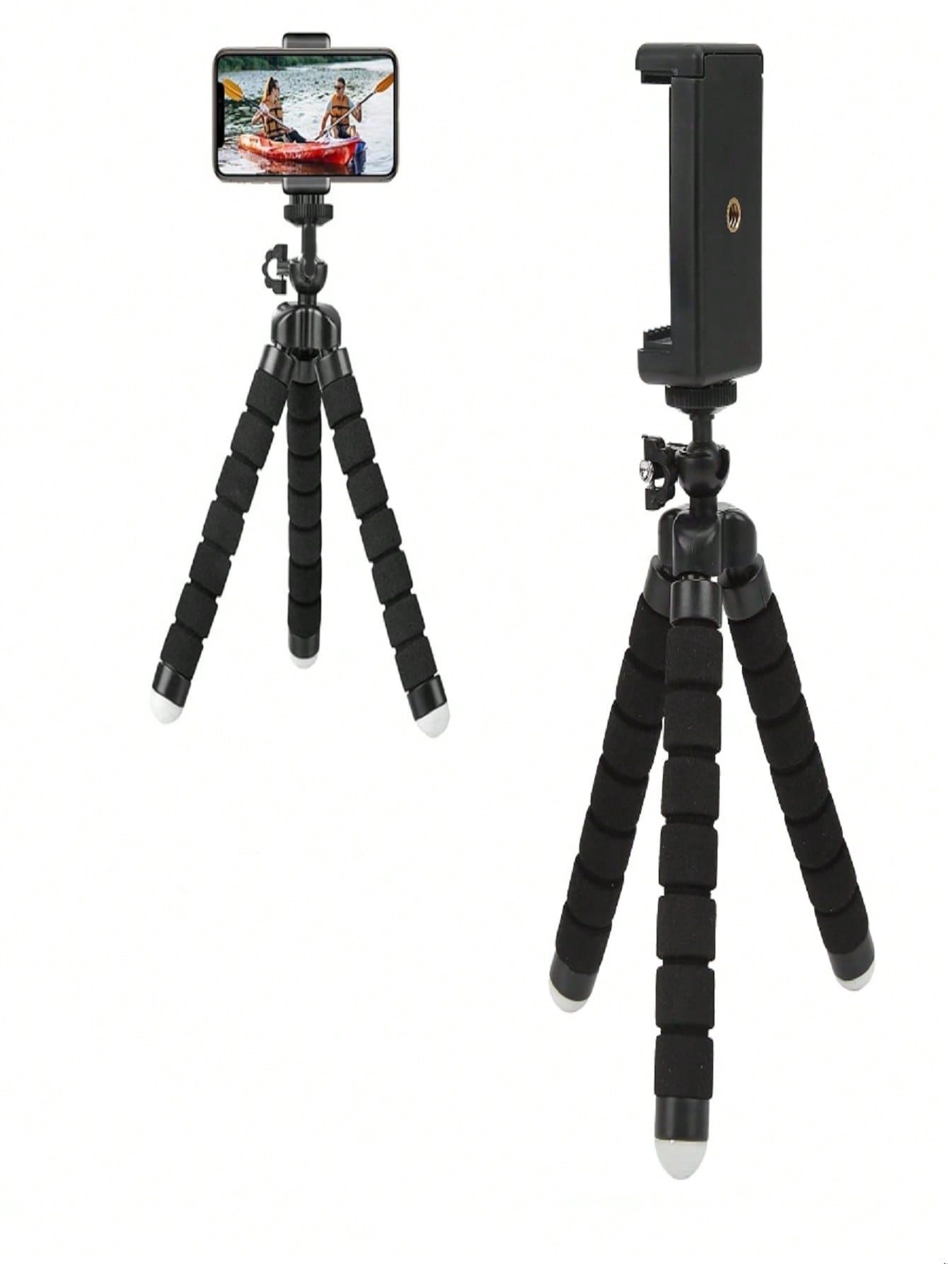 1pc Black Octopus-shaped Flexible Tripod Mount With Handheld Function For Vertical And Horizontal Shooting