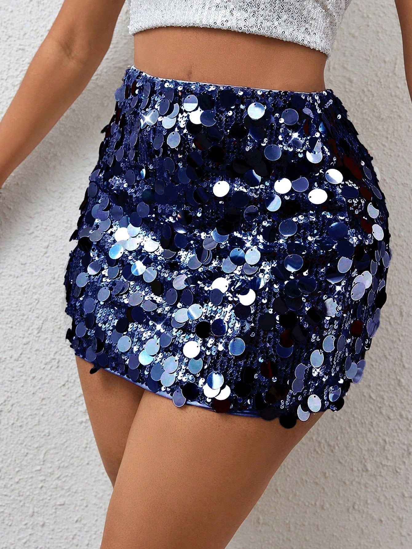 Women Sequin Decorated Mini Skirt, Casual For Party & Holiday