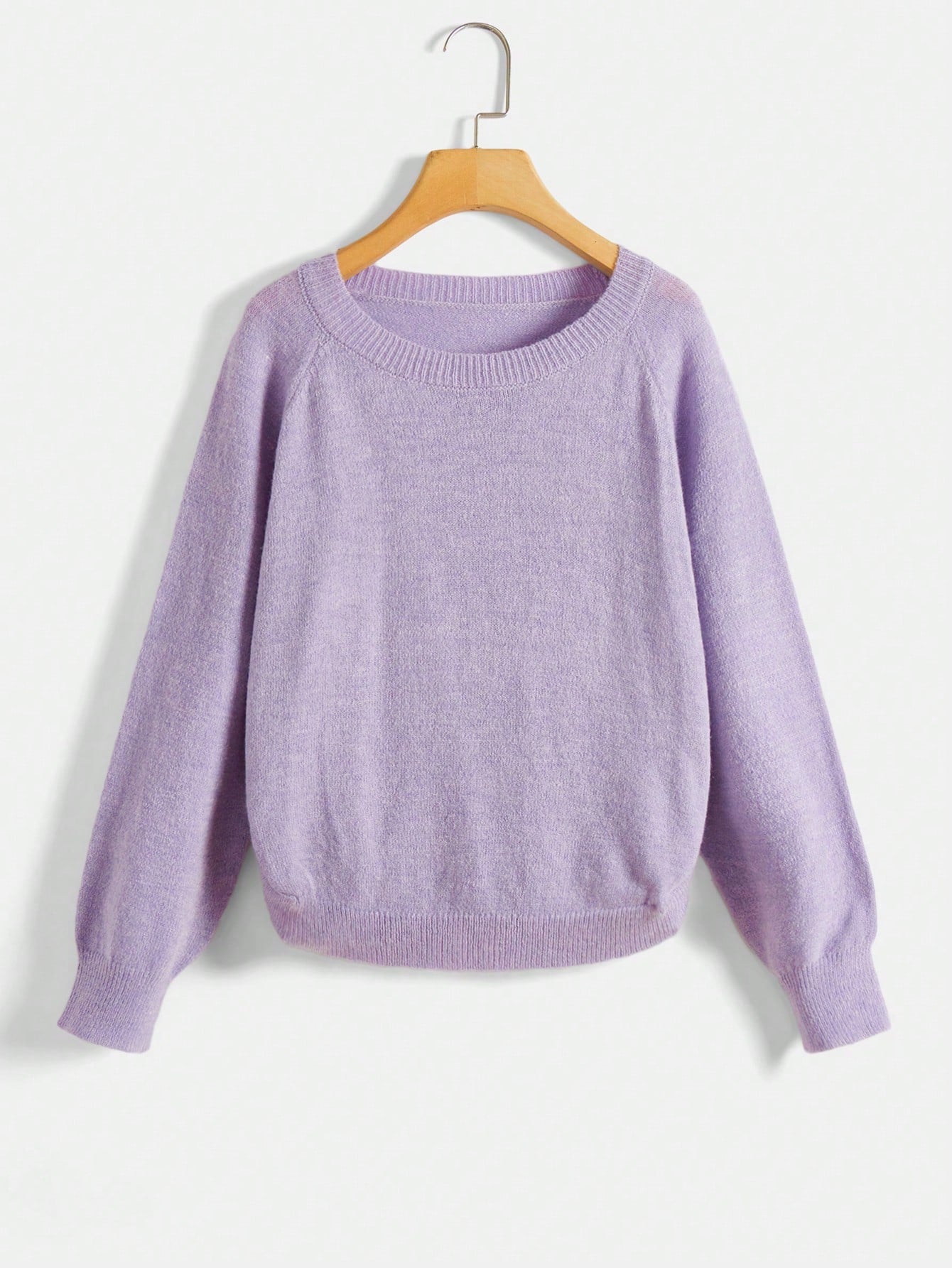 Tween Girl Raglan Sleeve High Low Hem Sweater