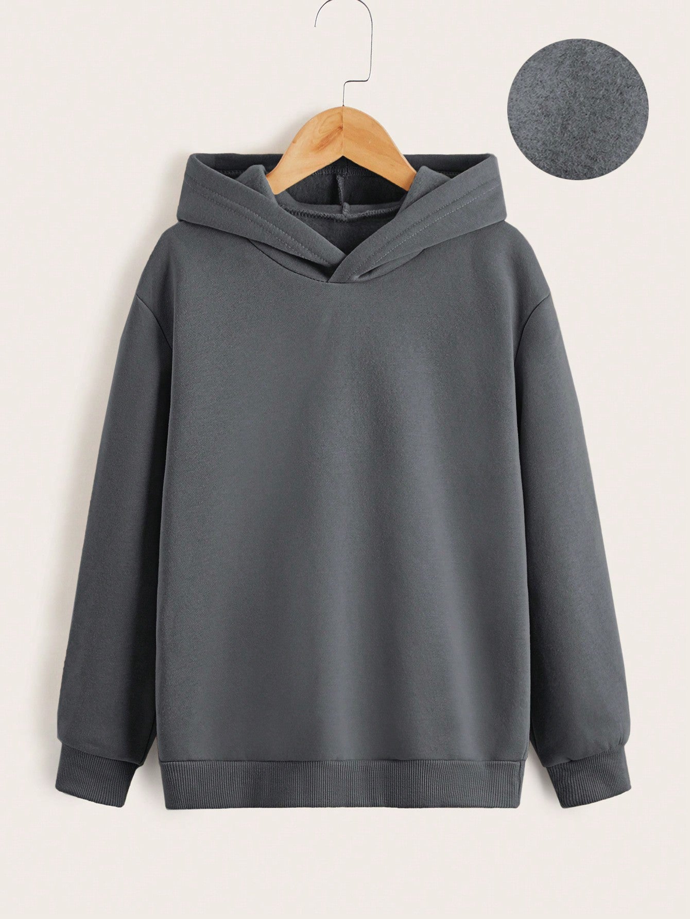 Tween Boy Solid Hooded Thermal Lined Sweatshirt