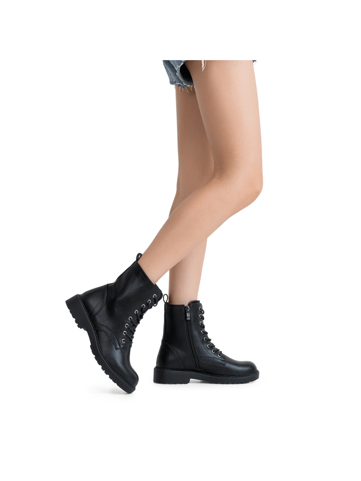 Comfyshoes Women's Mid Calf Boots, Combat Ankle Boots, Lace Up Booties