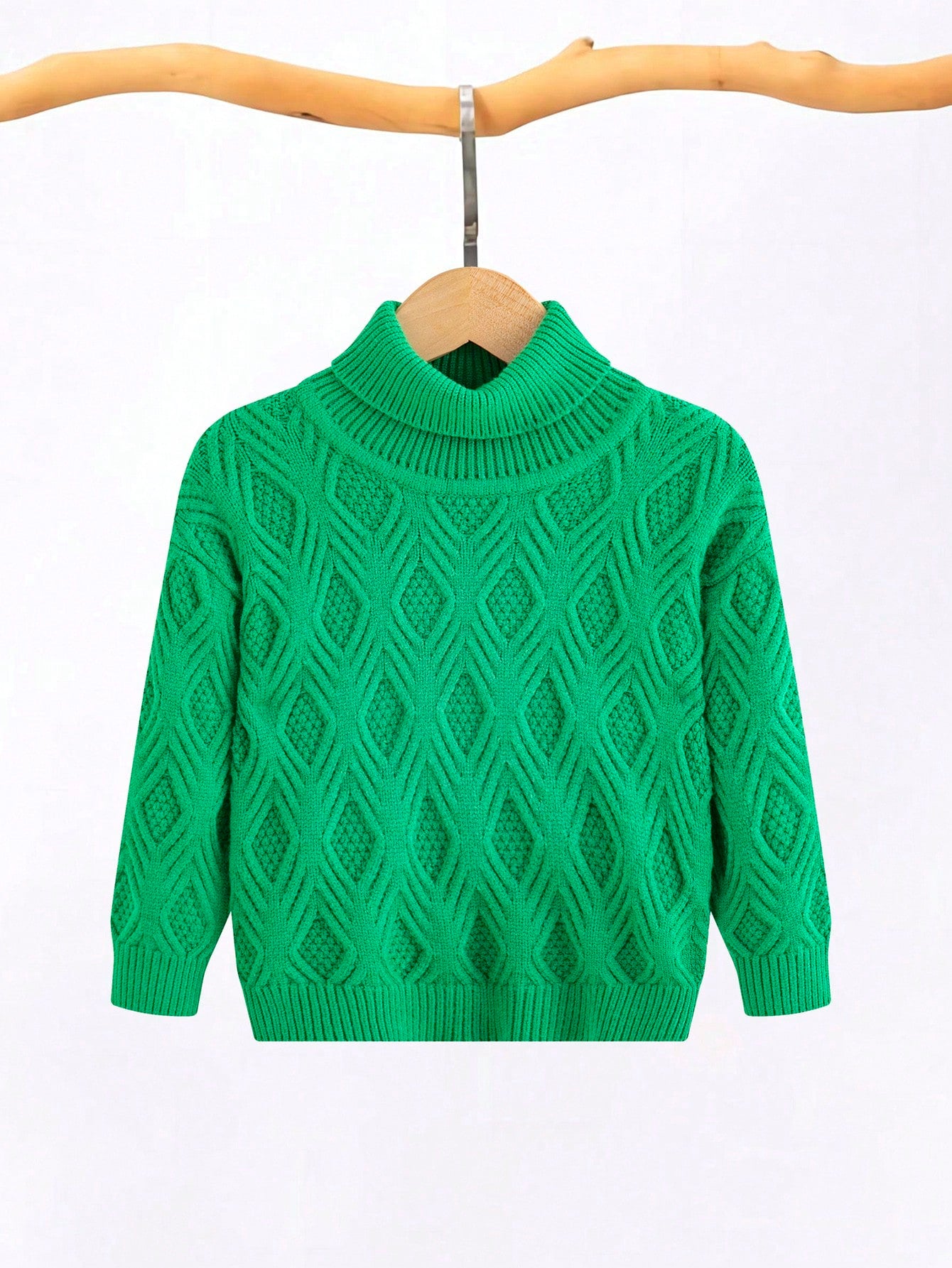 Young Boy Turtleneck Drop Shoulder Sweater