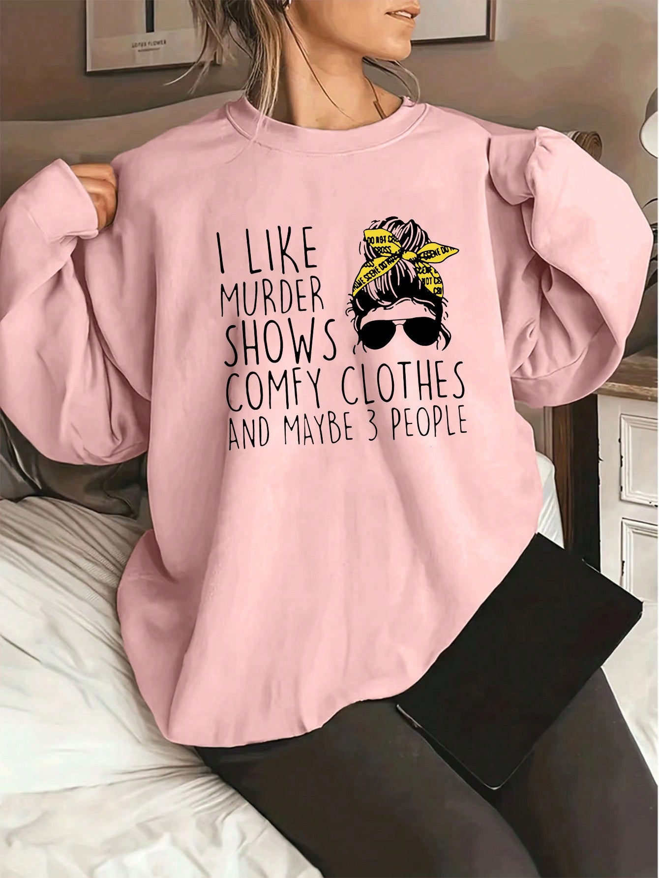 Women's Plus Size Character And Slogan Print Fleece Sweatshirt