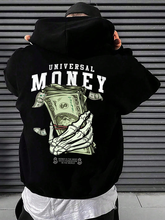 Men Slogan Graphic Drop Shoulder Drawstring Hoodie