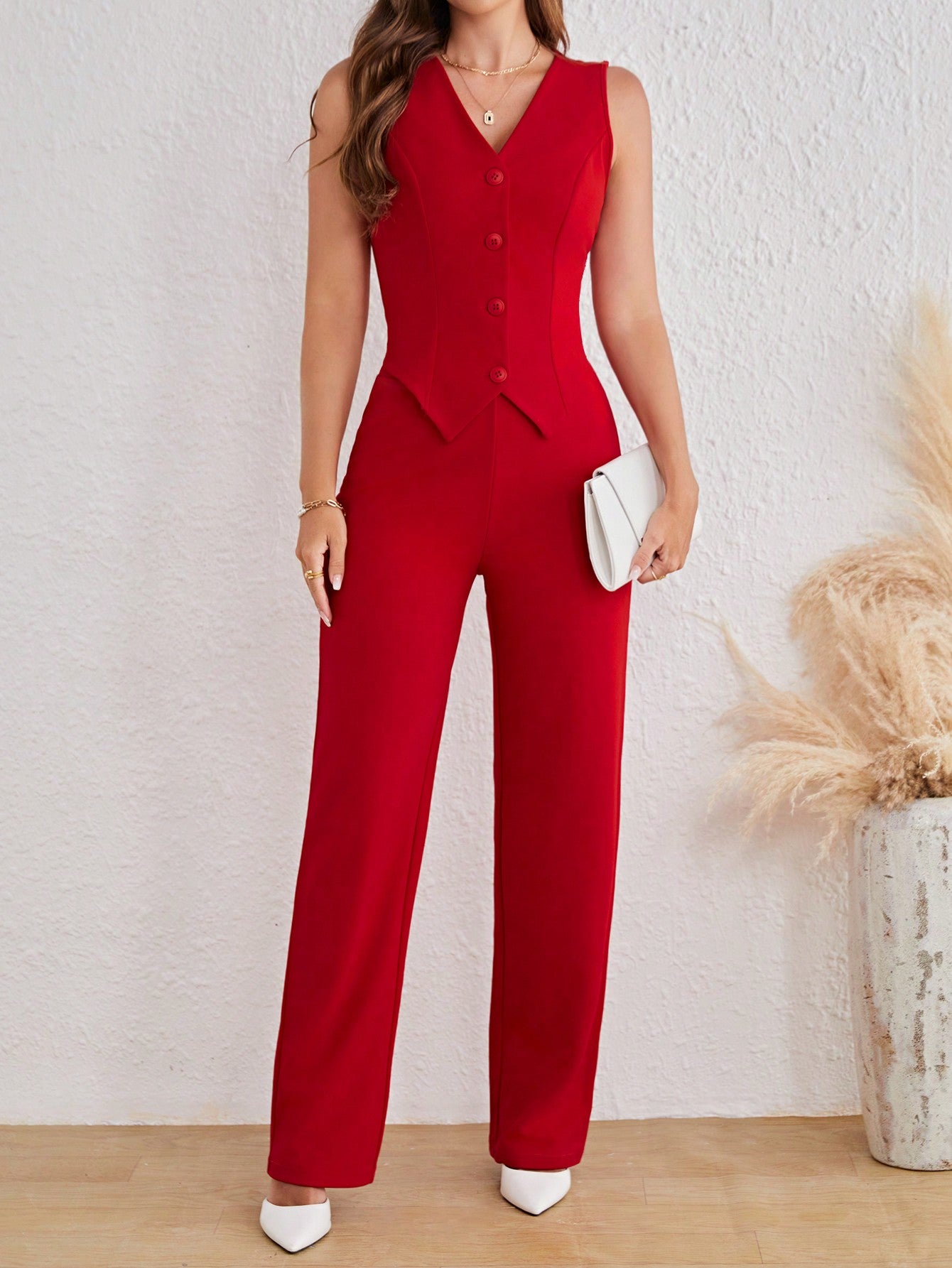 Tall Women's Sleeveless Suit Set