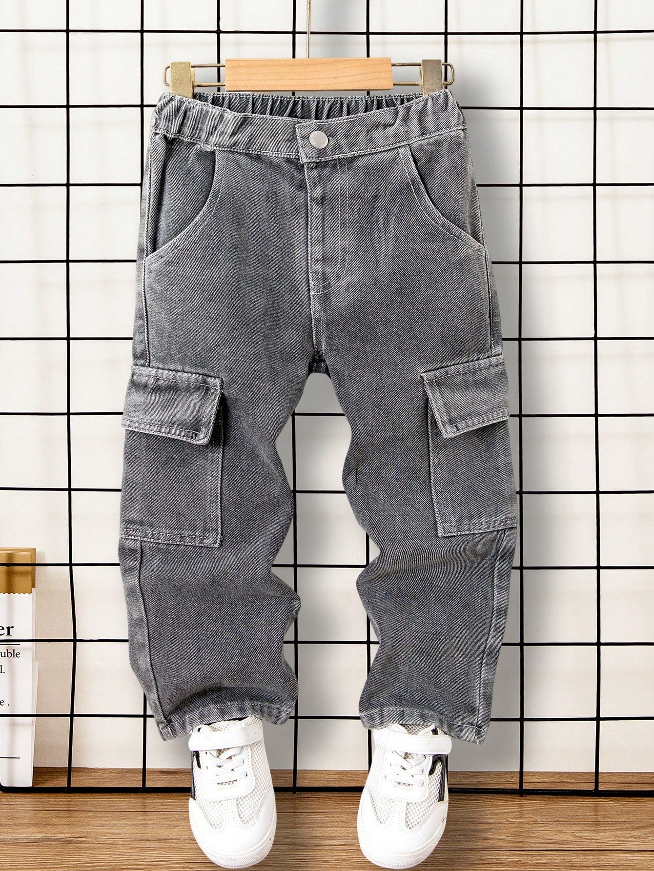 Young Boy Casual Straight Leg Cargo Jeans