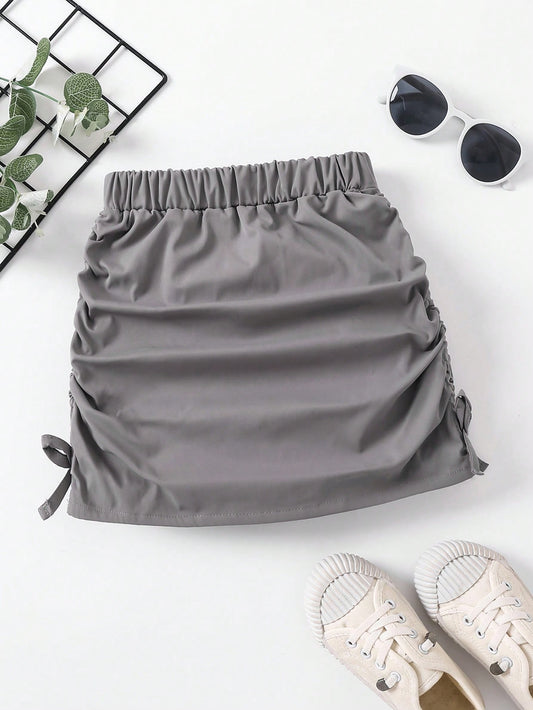 Young Girl Summer Functional High Street Outdoor Pleated Skirt