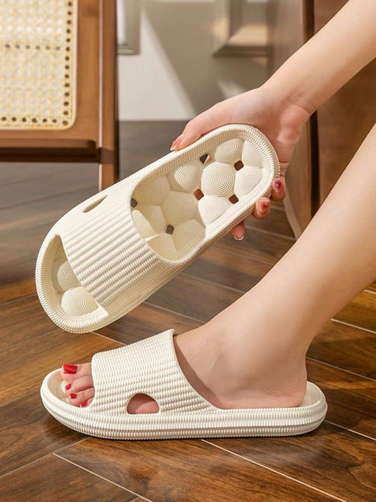 Women/men Summer Slip-proof White Eva Sandals For Couples, Simple And Casual Style, Ideal For Home, Bathroom Use