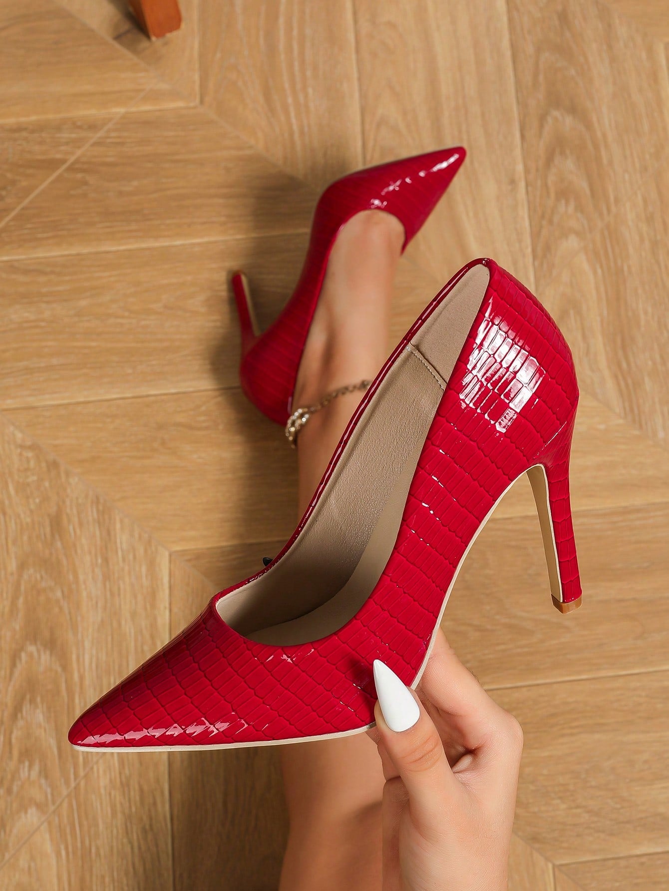 Women's Red High Heel Stiletto Shoes, Sexy Ladies Pointed Toe Pumps