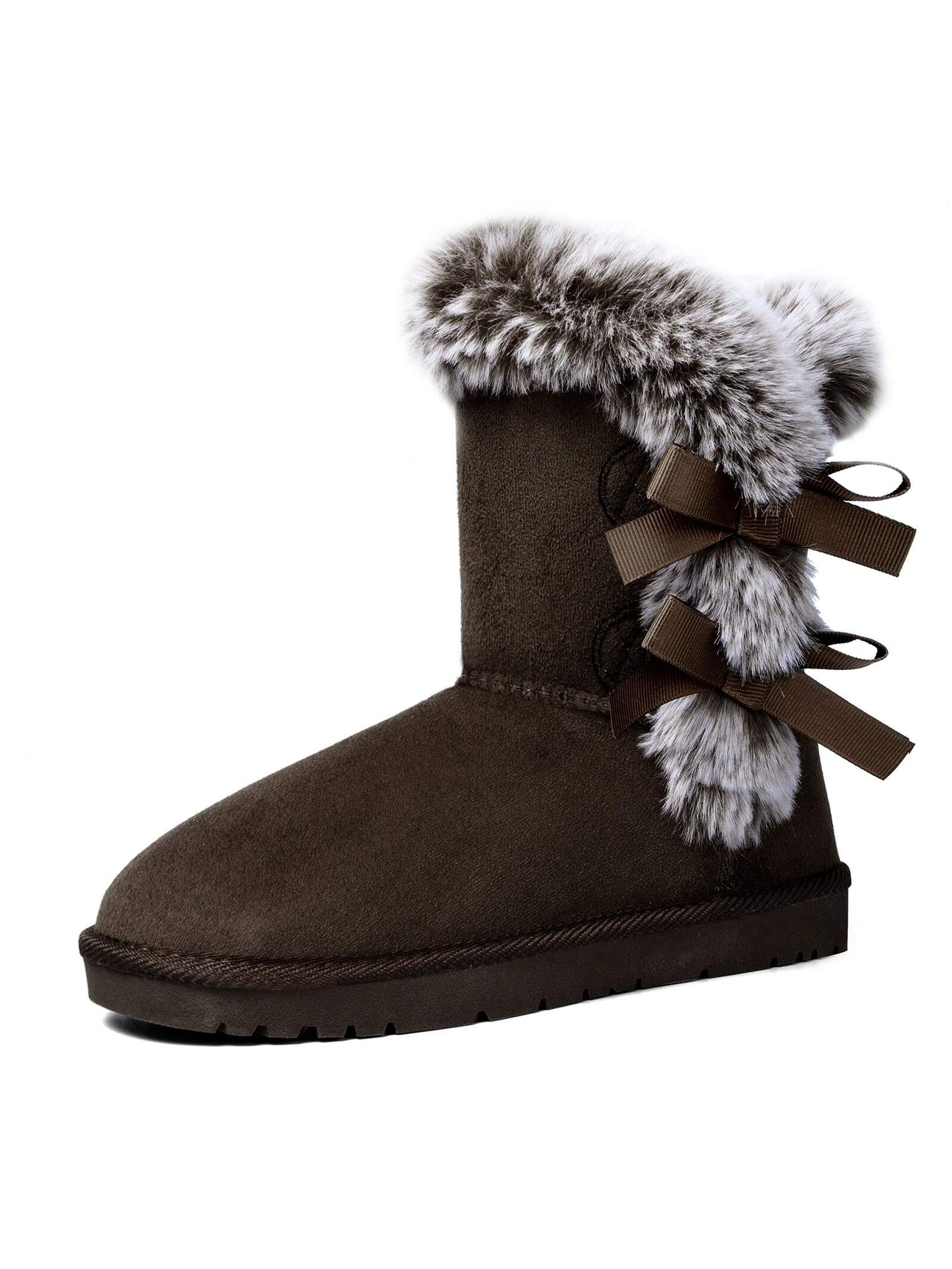 Women Snow Boots Classic Mid-Calf Fur Lining Fashion Winter Boots