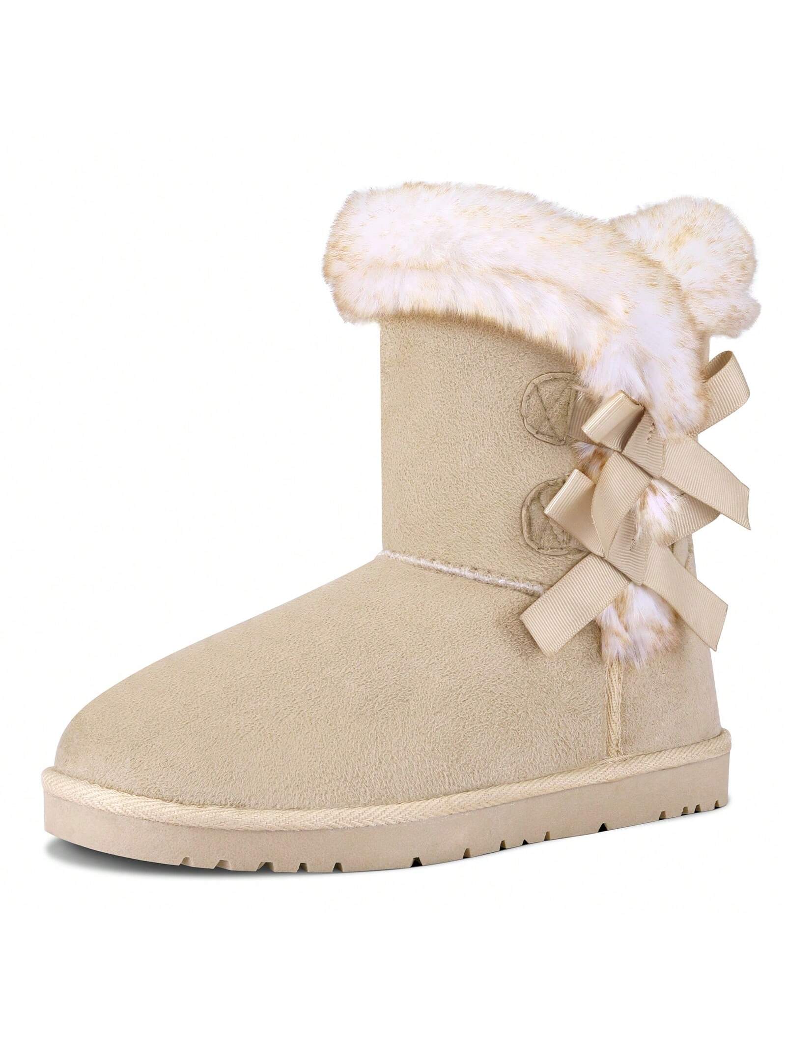 Women Snow Boots Classic Mid-Calf Fur Lining Fashion Winter Boots