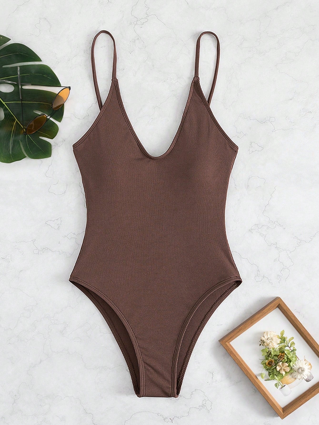 Swim Women's Solid Color Casual One-Piece Swimsuit For Holiday