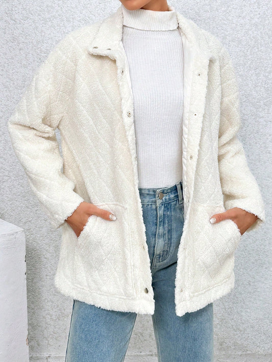 Women's Fluffy Front Button Coat