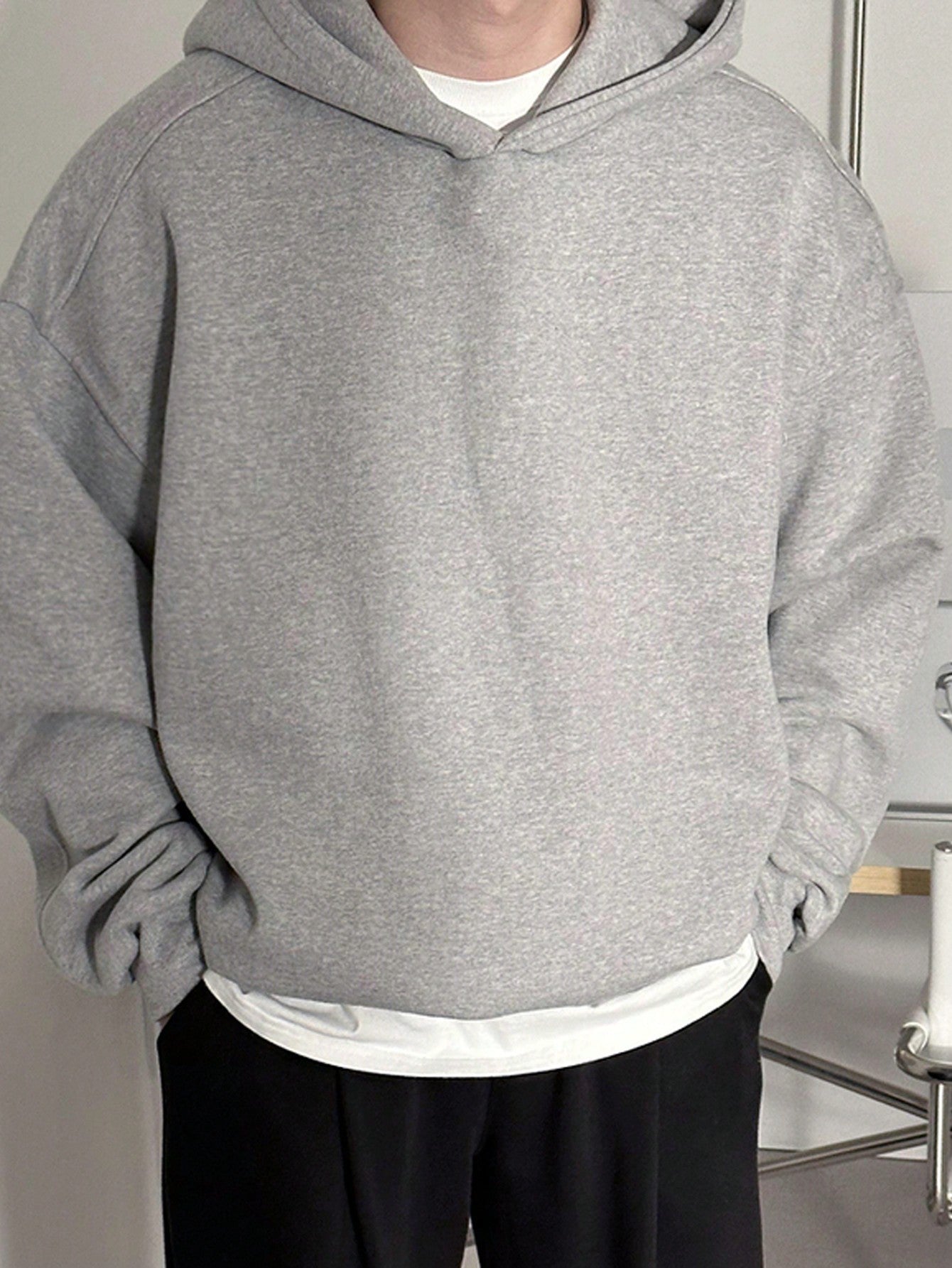 Men's Solid Color Hooded Casual Sweatshirt