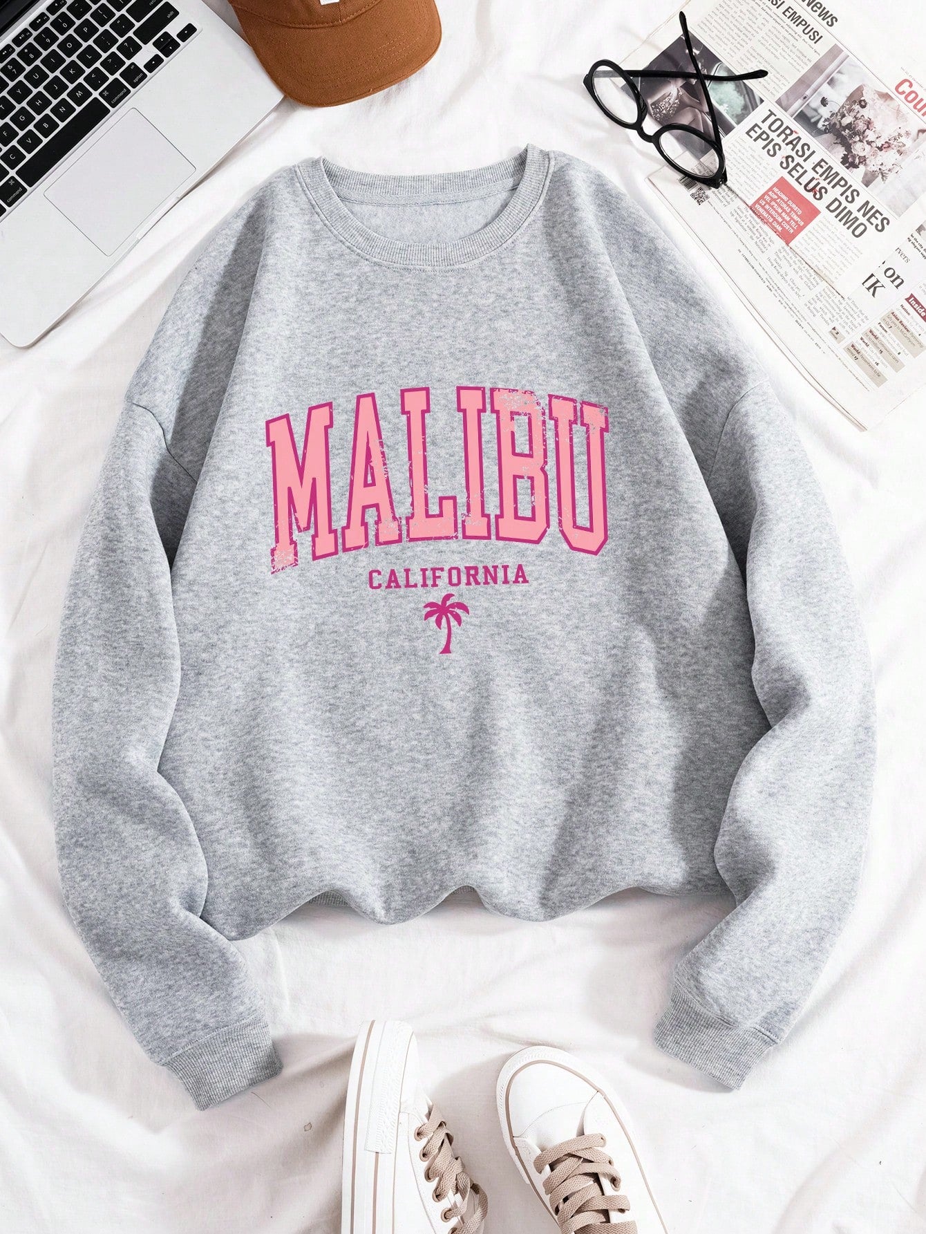 Letter Graphic Thermal Lined Sweatshirt