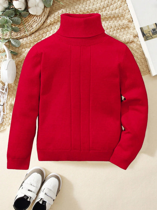 Young Boy Turtleneck Pullover Sweater