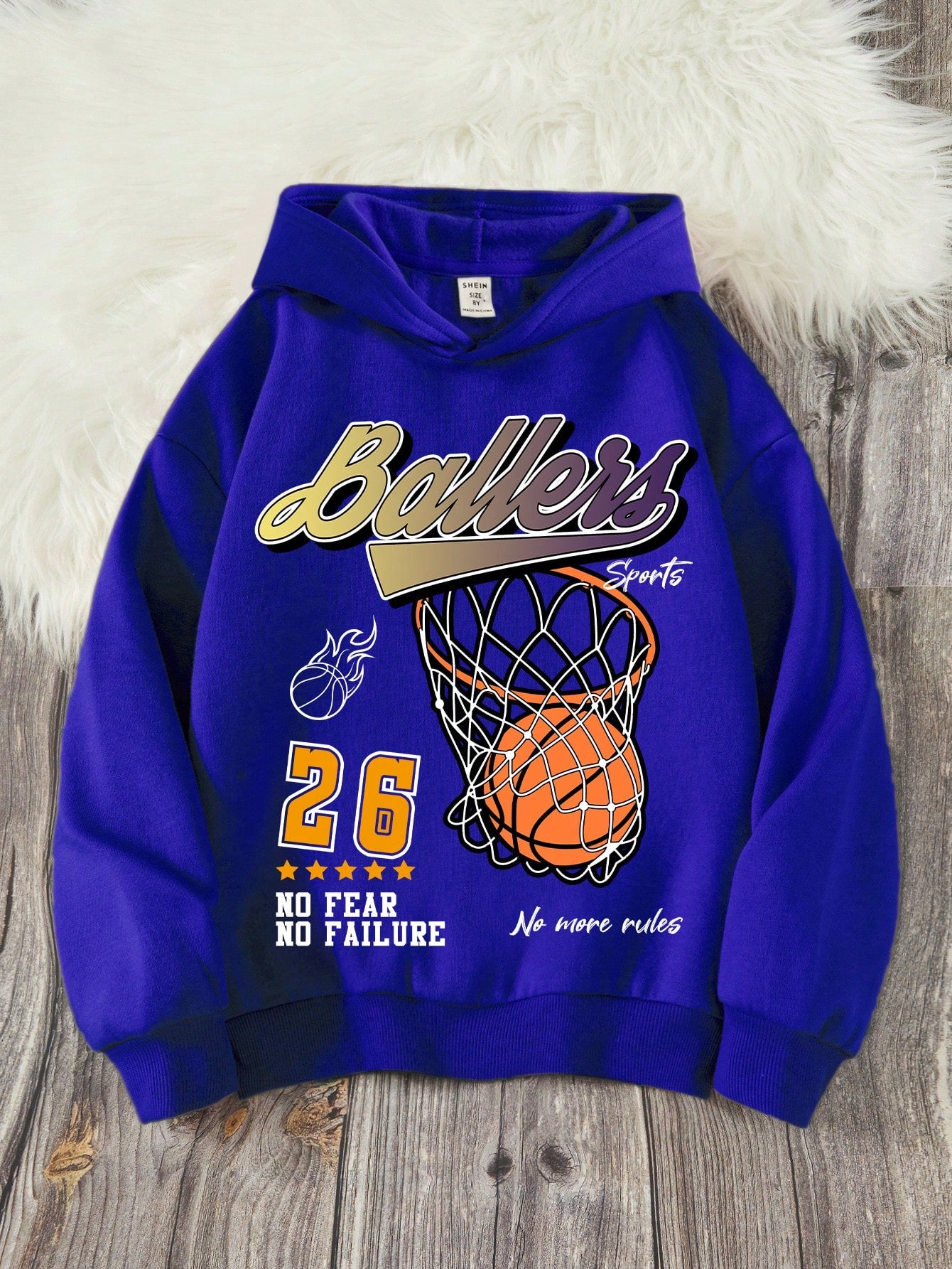 Teen Boy Basketball & Letter Graphic Hoodie