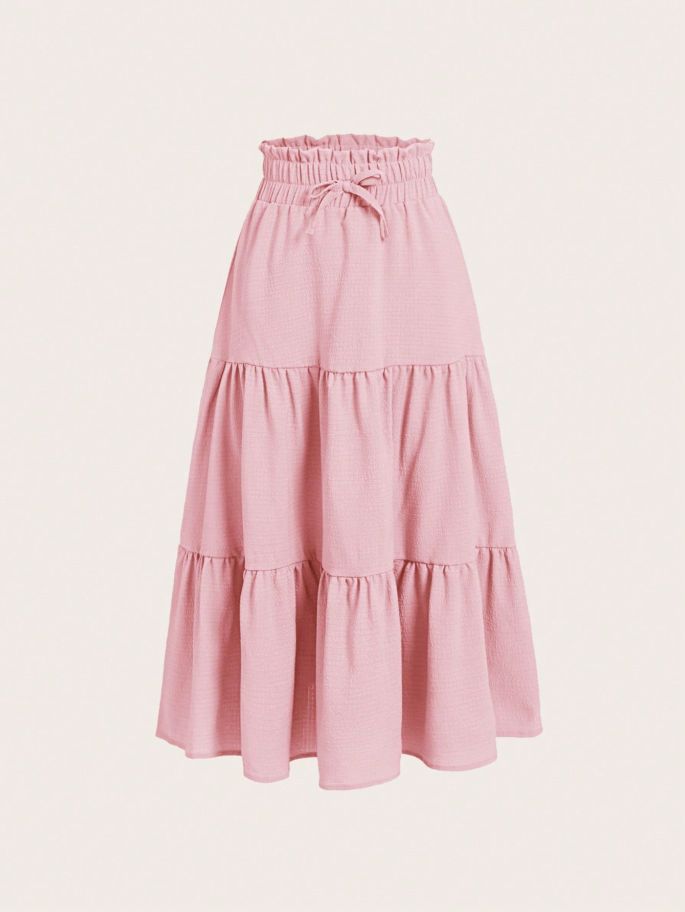 Tween Girl Drawstring Waist Ruffle Hem Skirt