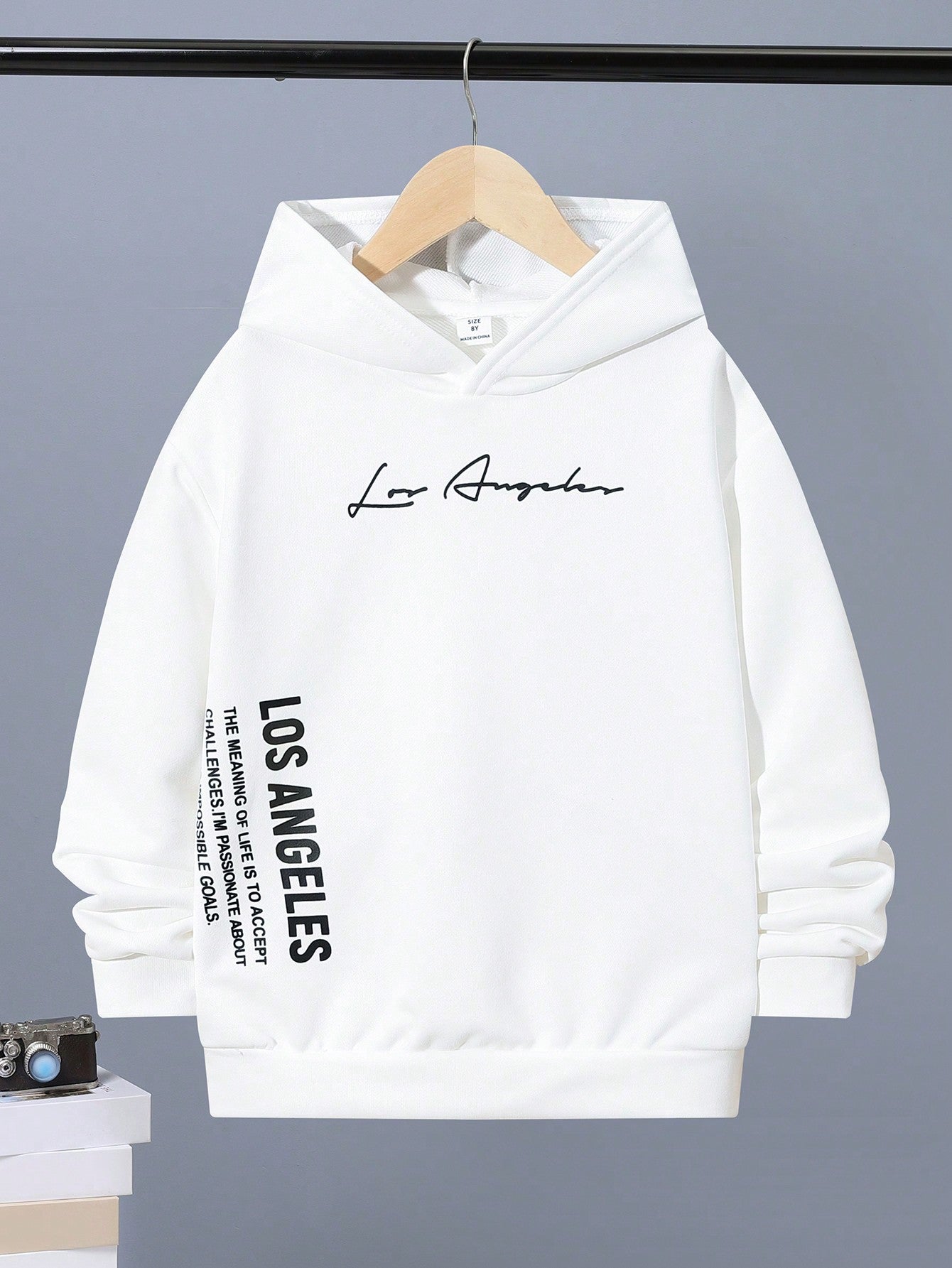 Tween Boy Letter Graphic Hooded Neck Sweatshirt