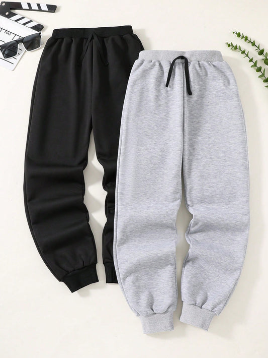 Kids Tween Boy 2pcs Elastic Waist Drawstring Jogger Pants