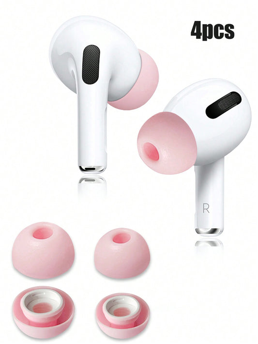 Airpods Pro用ピンクシリコンイヤーチップ4個パック、大サイズ2個、中サイズ2個付属