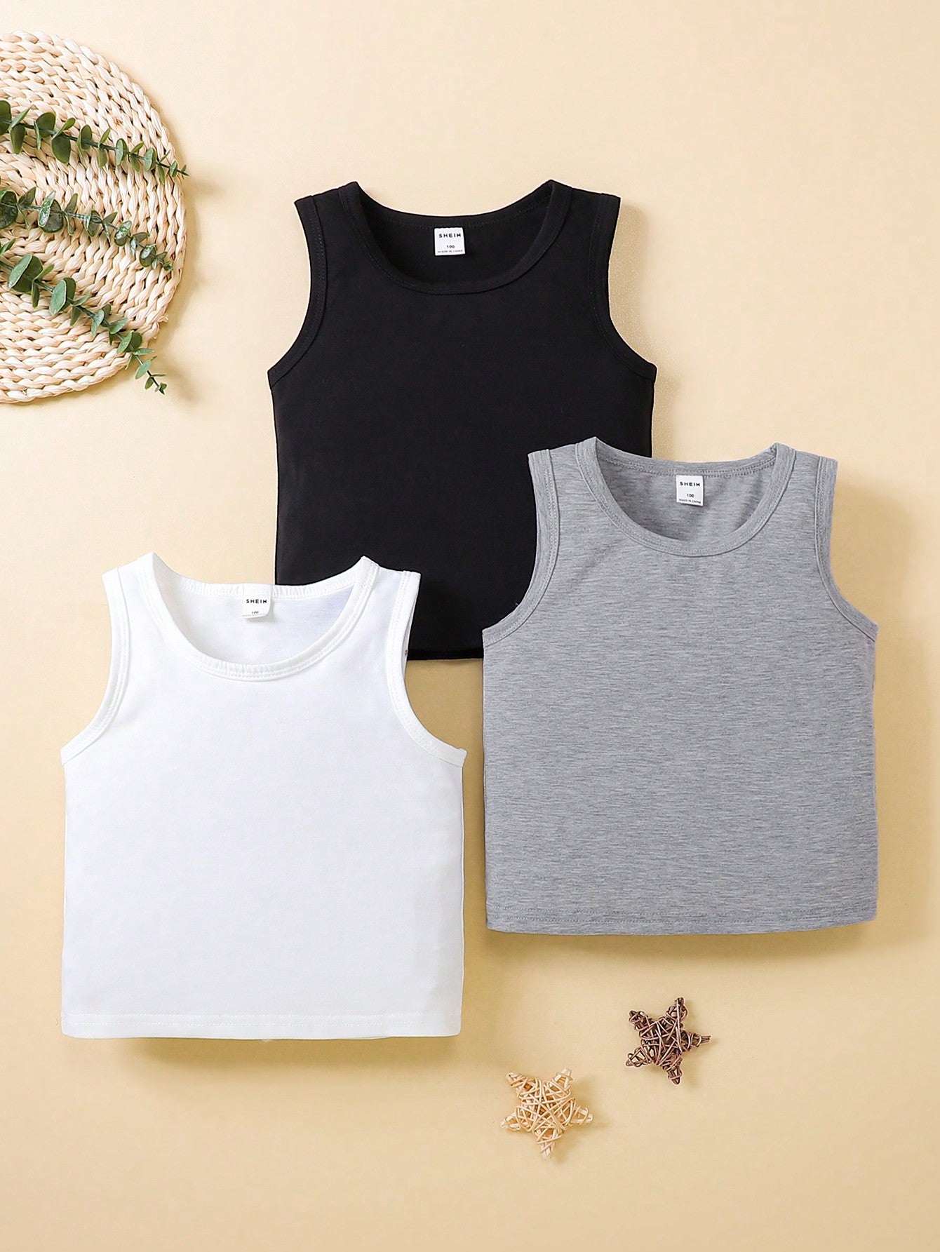 Young Boy 3pcs/Set Round Neck Vest