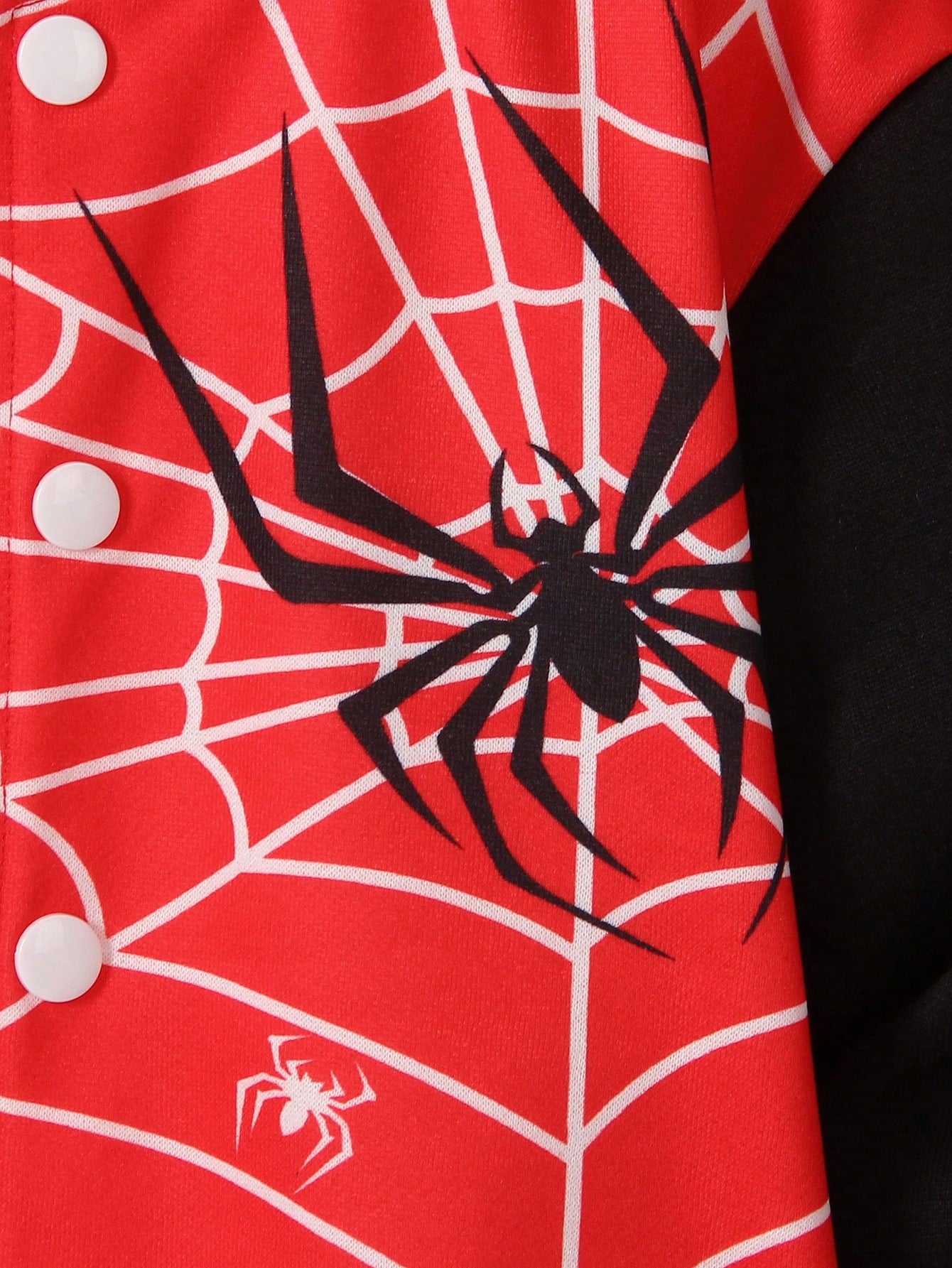 Young Boy Casual Spider Printed Long Sleeve Jacket