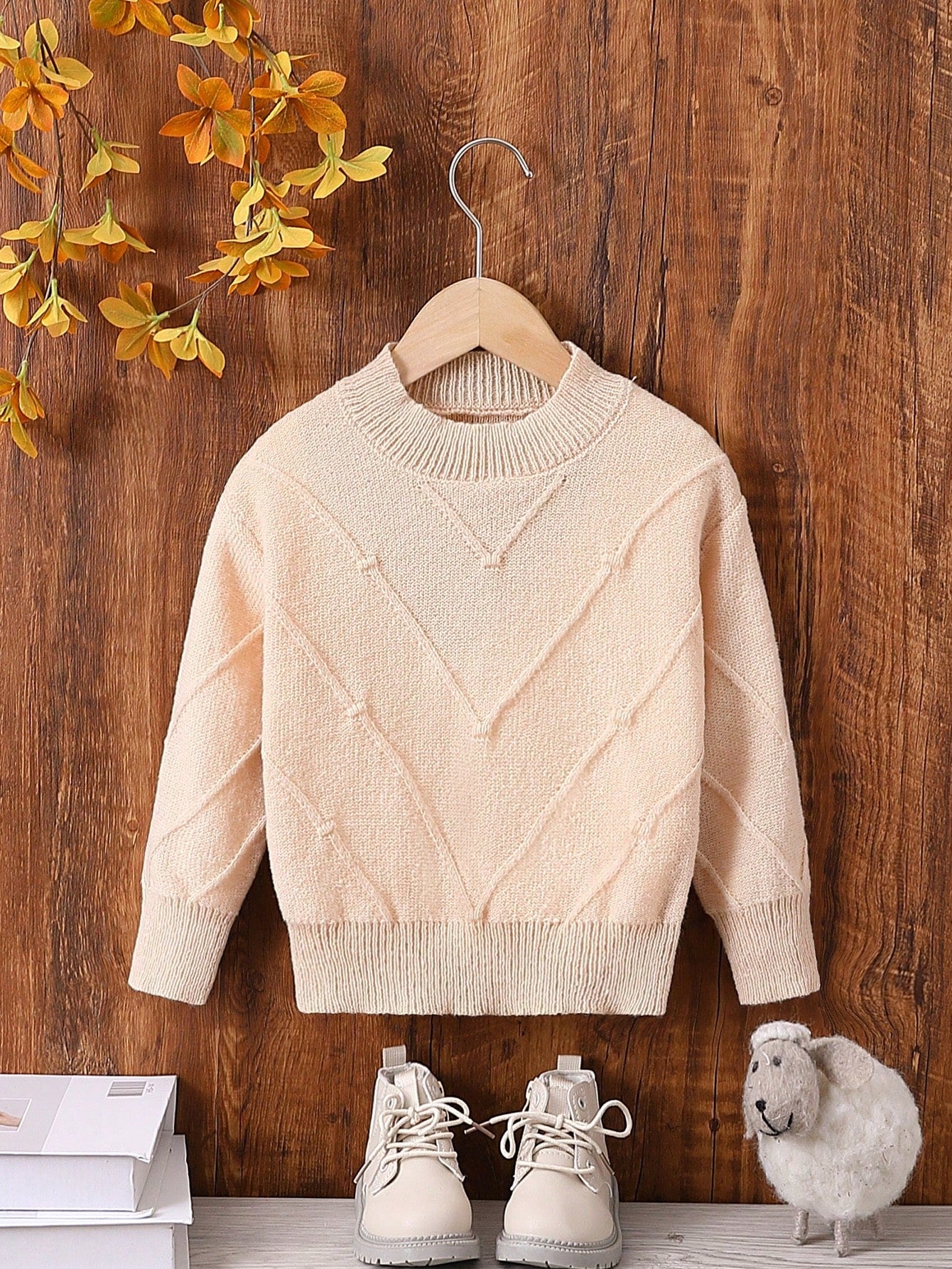 Solid Color Sweater For Toddler Girls