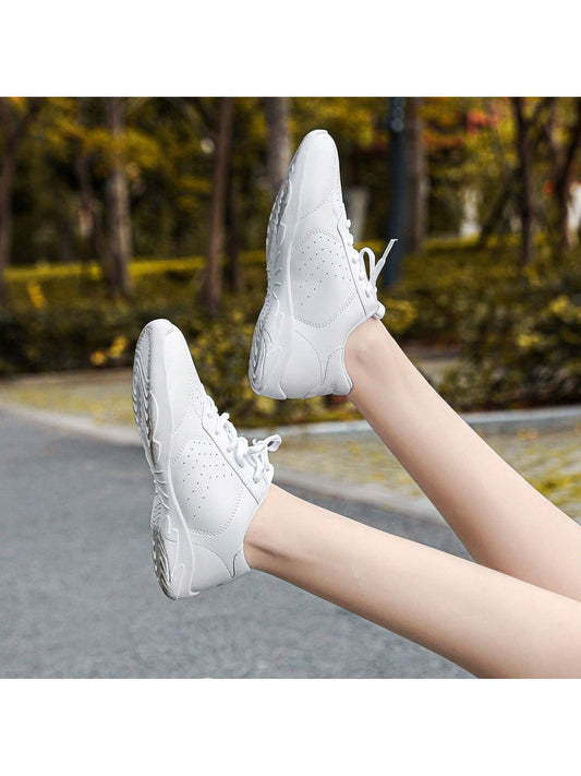 BAXINIER Kids Cheer Shoes Lightweight Cheerleading Dance Shoes Competition Sneakers White Tennis Training Sneakers For Girls