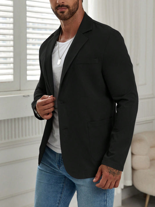 Men's Pointed Lapel Single Breasted Suit Jacket