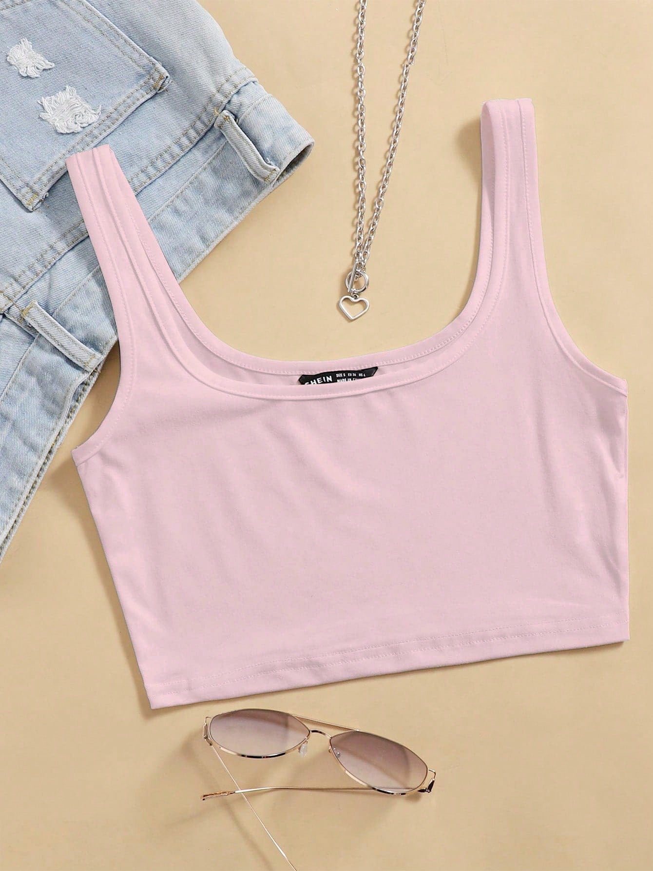 Solid Crop Tank Top