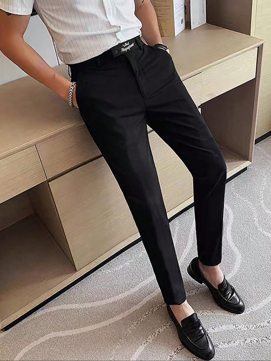 Men's Solid Color Slim Fit Suit Pants