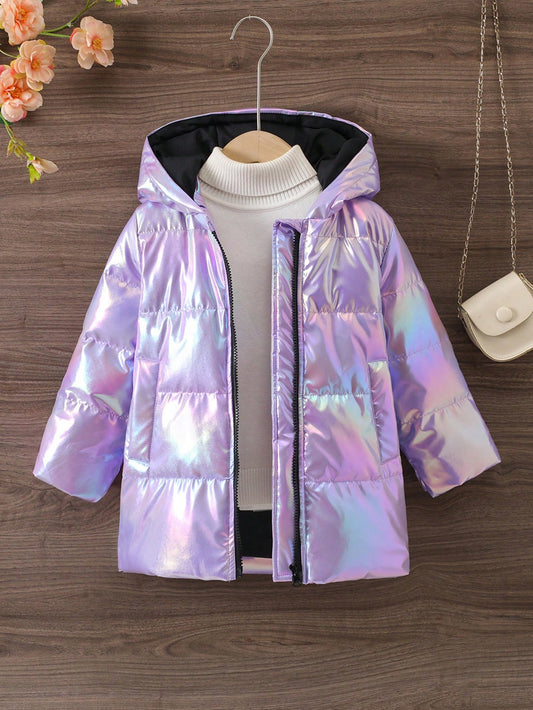 Little Girls' Colorful Hooded Winter Coat