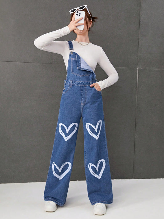 Teen Girl Casual Denim Overalls And Jumpsuits