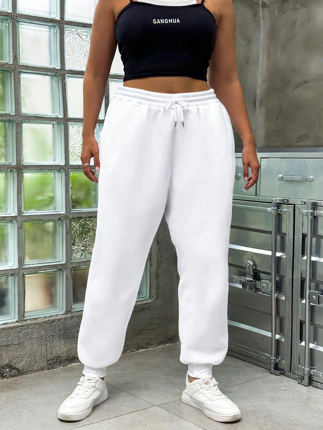 Plus Drawstring Waist Sweatpants