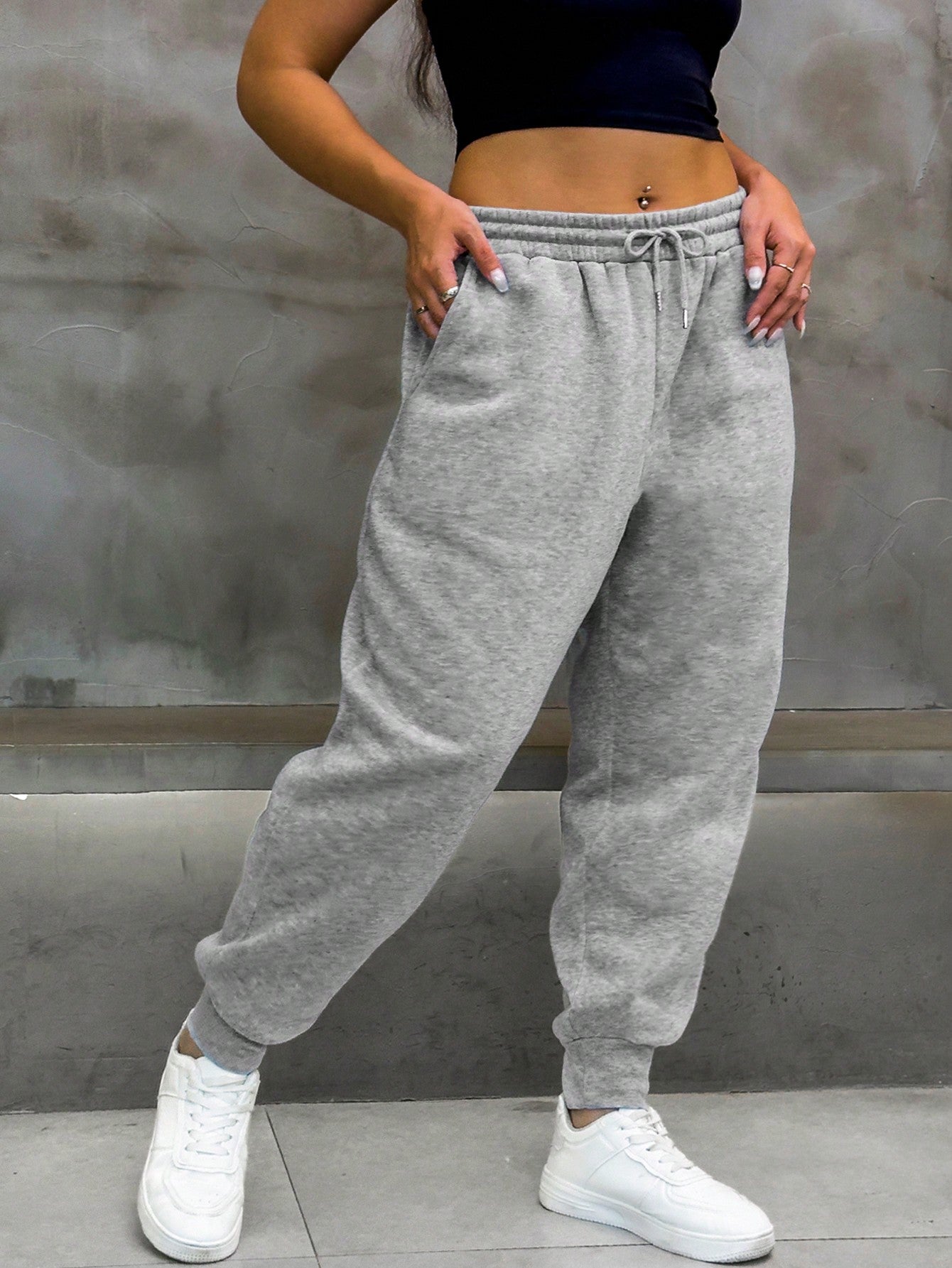 Plus Drawstring Waist Sweatpants