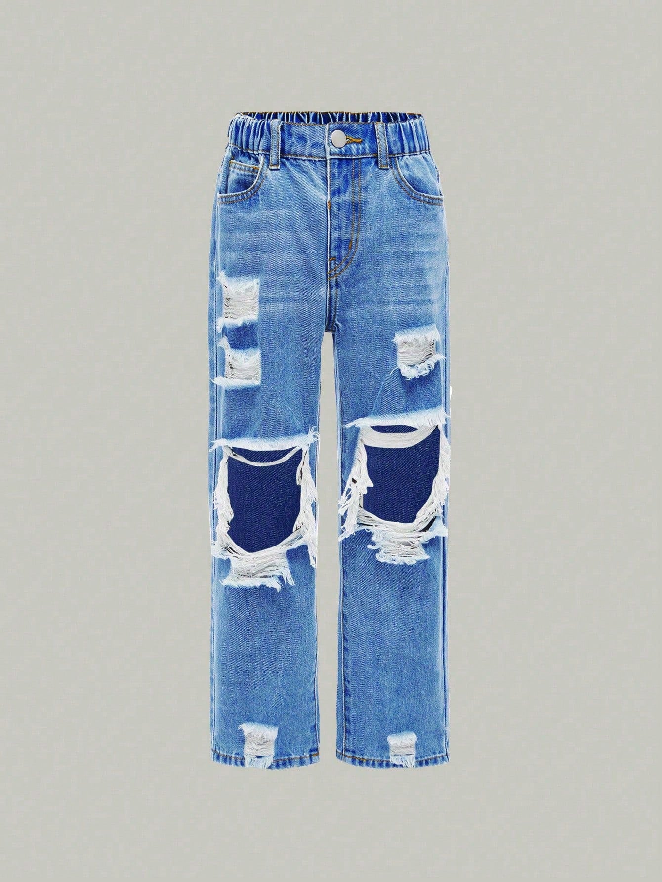 Streecool Kids Tween Girl Ripped Straight Jeans