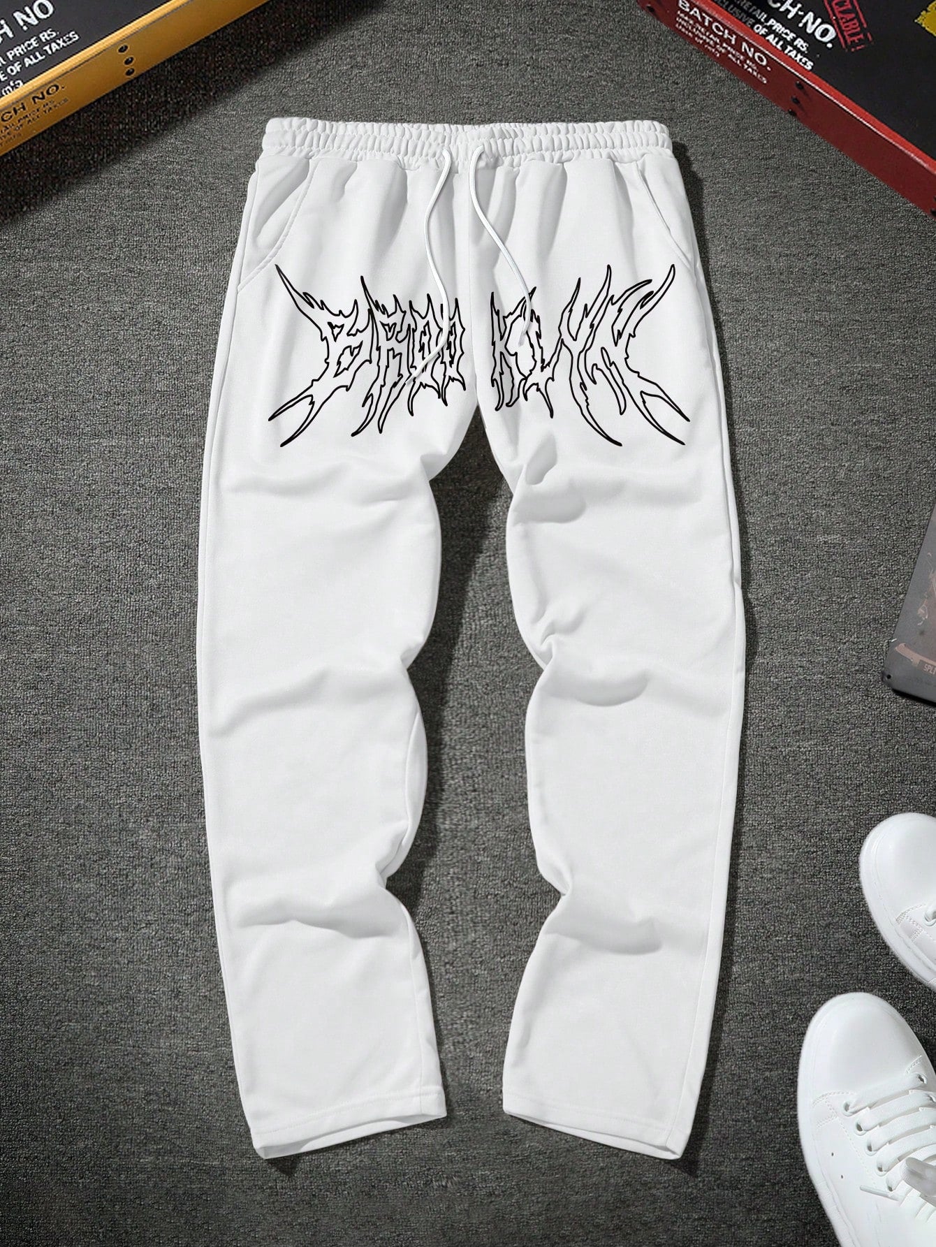 Loose Fit Men's Letter Graphic Drawstring Waist Sweatpants