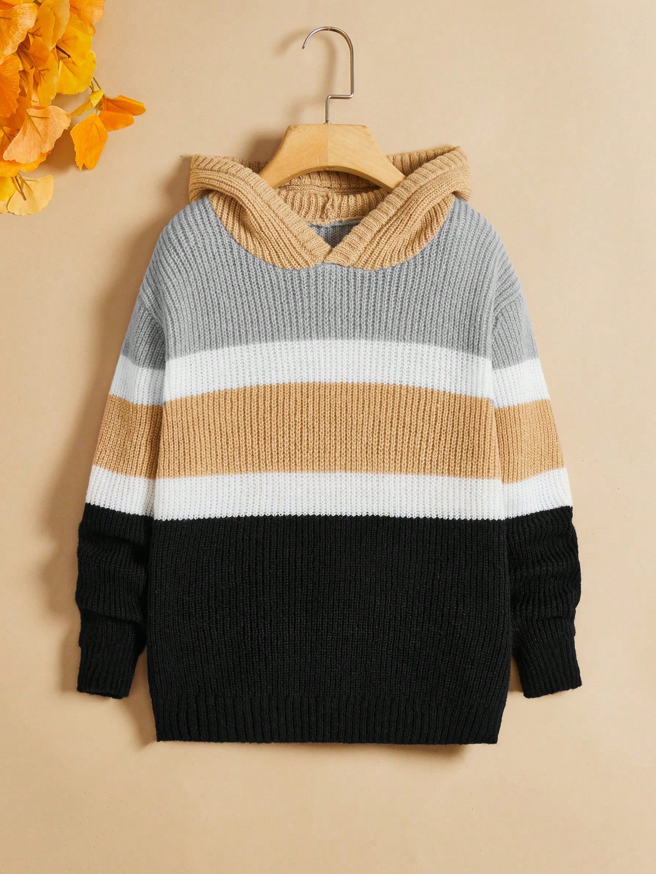 Tween Boys Color Block Hooded Sweater