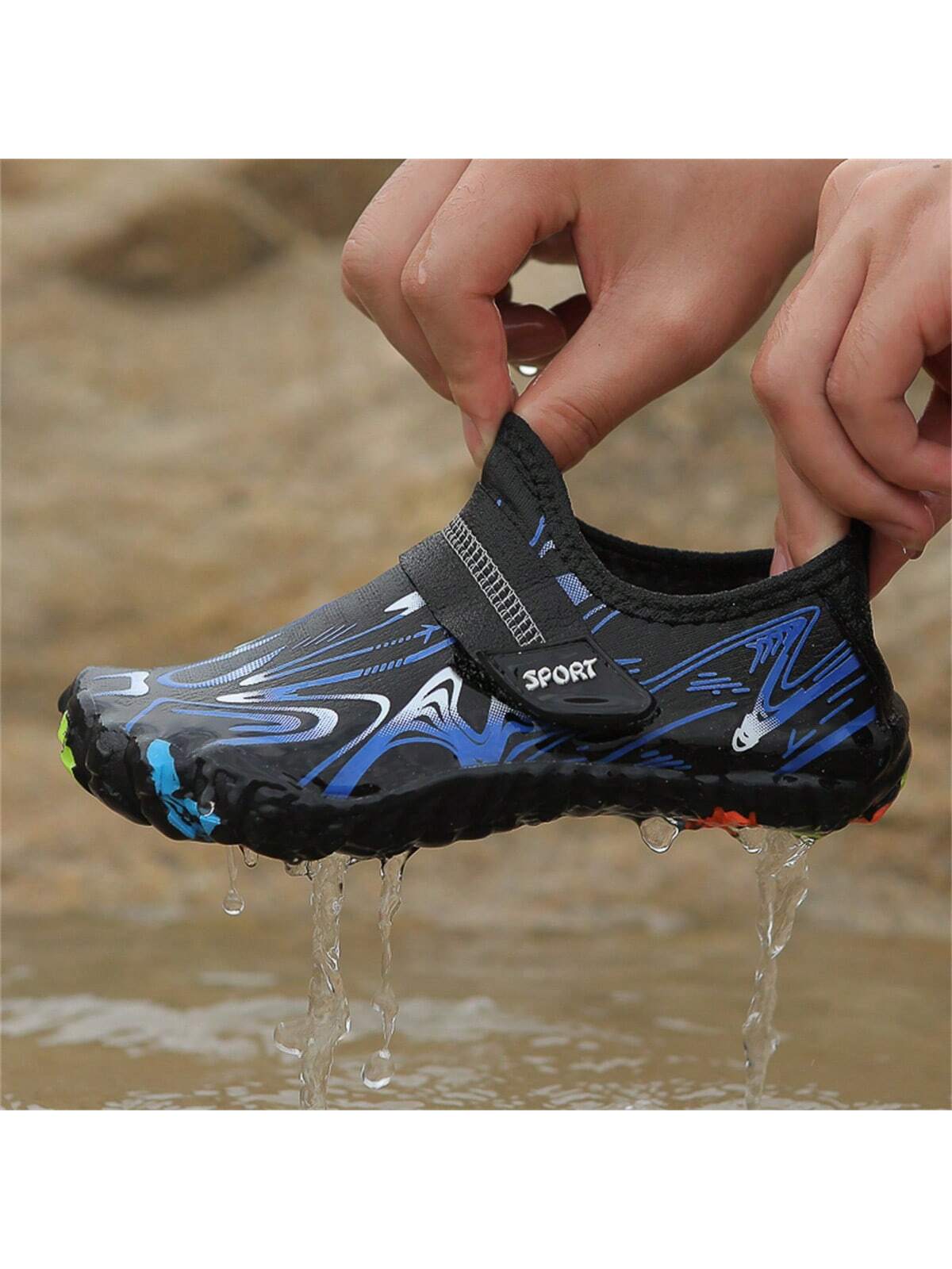 Unisex Outdoor Hiking Shoes For Kids & Parents, Suitable For Beach Swimming, Stream Trekking And Water Sports, Fast Drying, Breathable, Convenient With Hook And Loop Craft Fitness Shoes