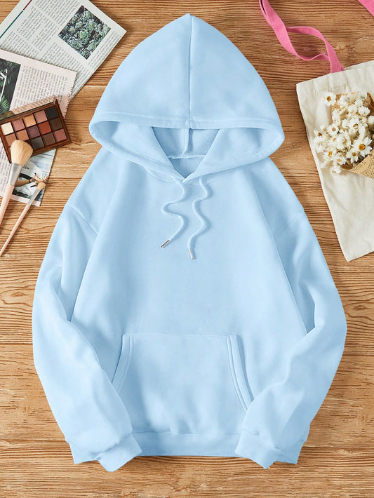 Kangaroo Pocket Drawstring Thermal Lined Hoodie