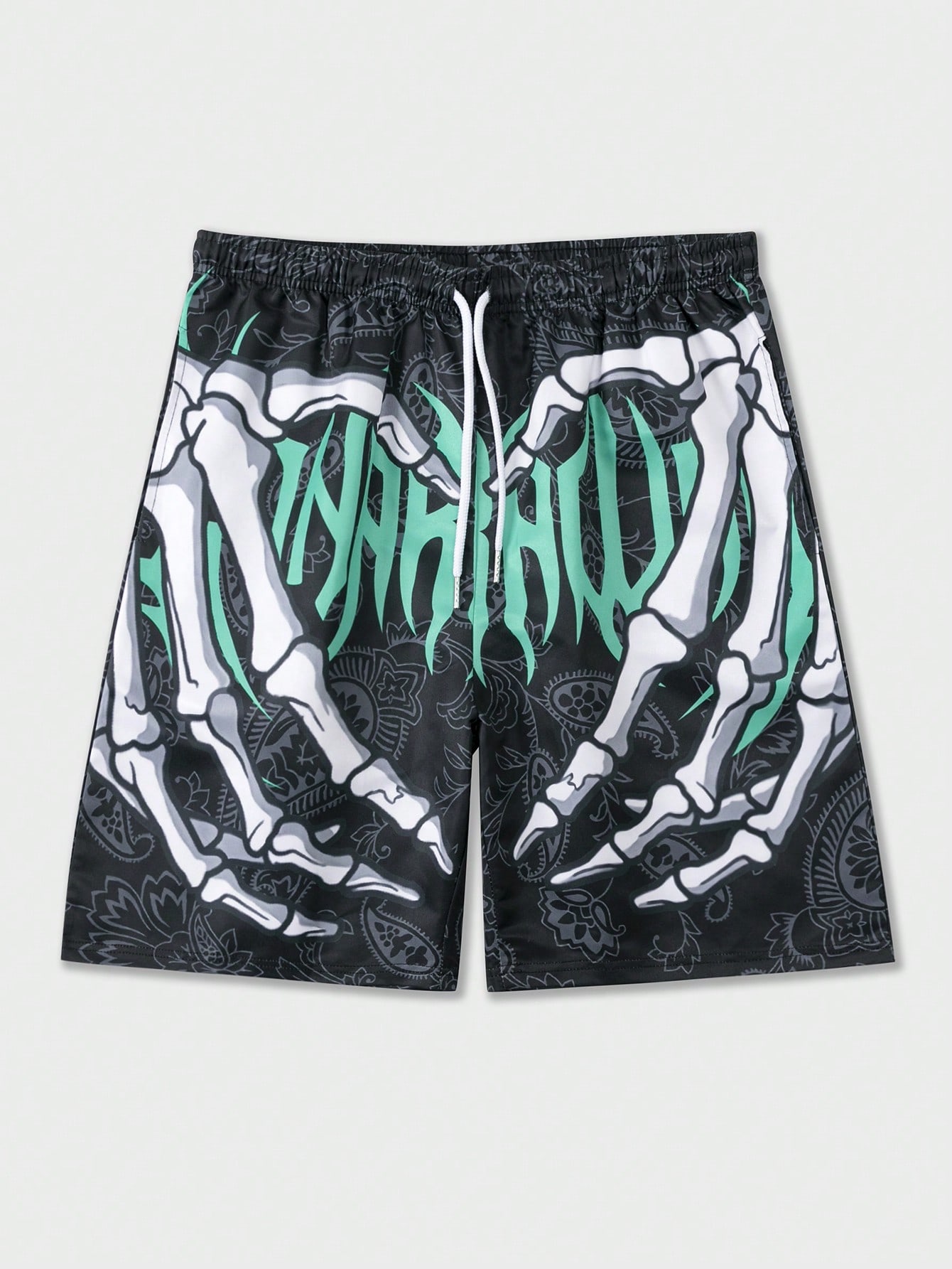 Street Life Men Shorts With Skull-Hand Print