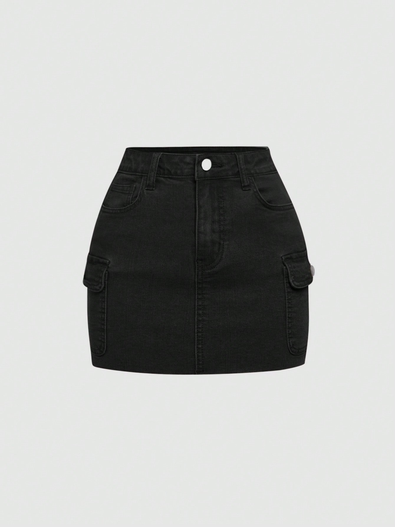 Teen Girl Flap Pocket Denim Skirt