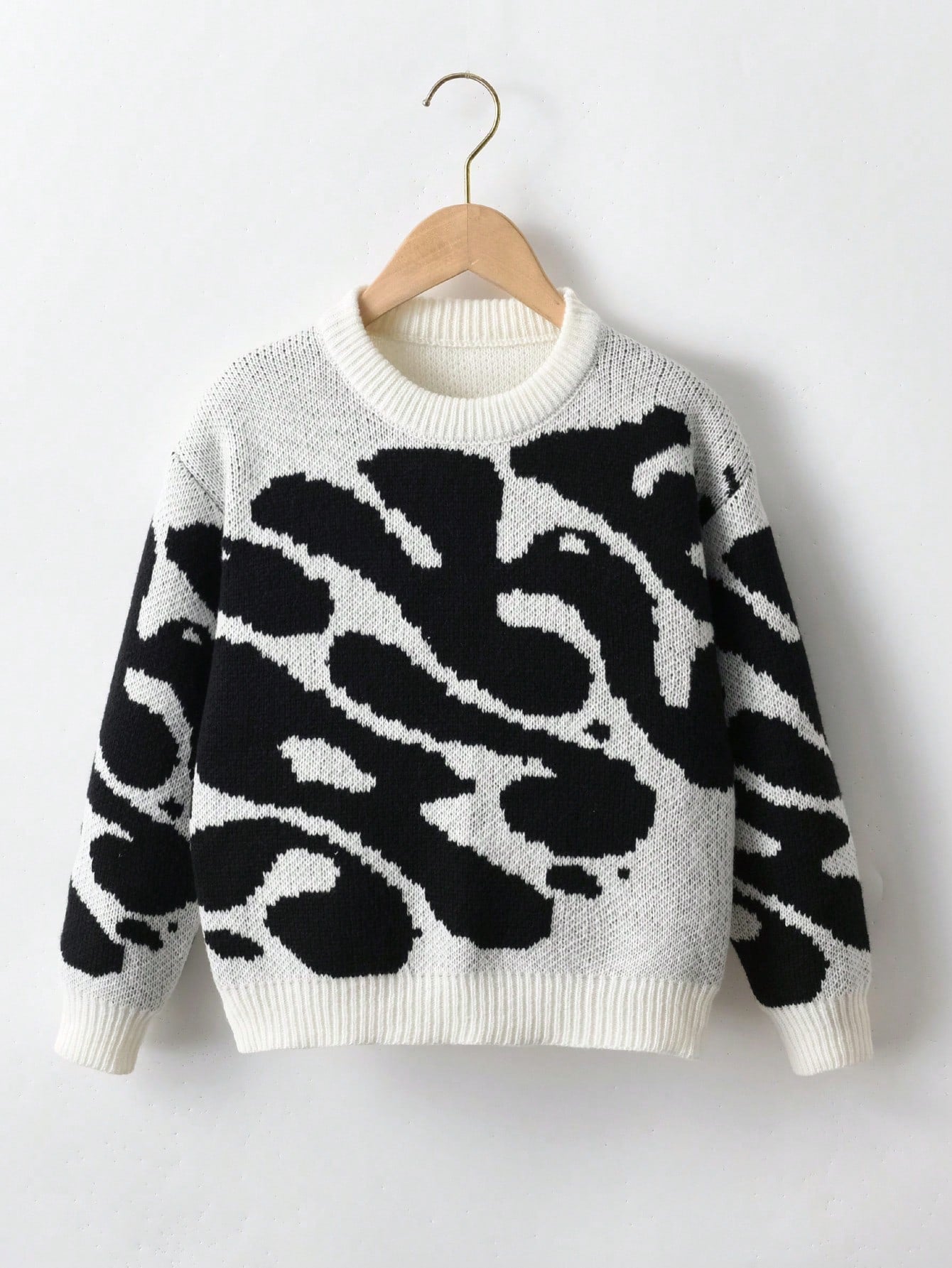 Tween Boy Graphic Pattern Drop Shoulder Sweater