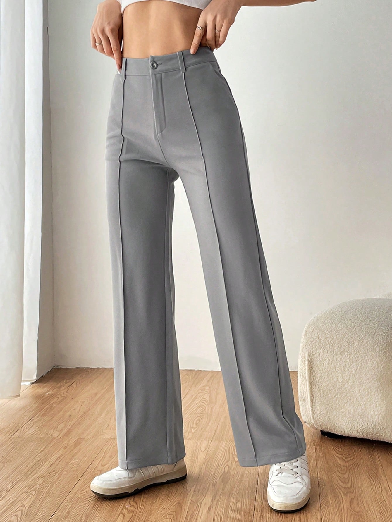 Solid Color Women's Suit Pants