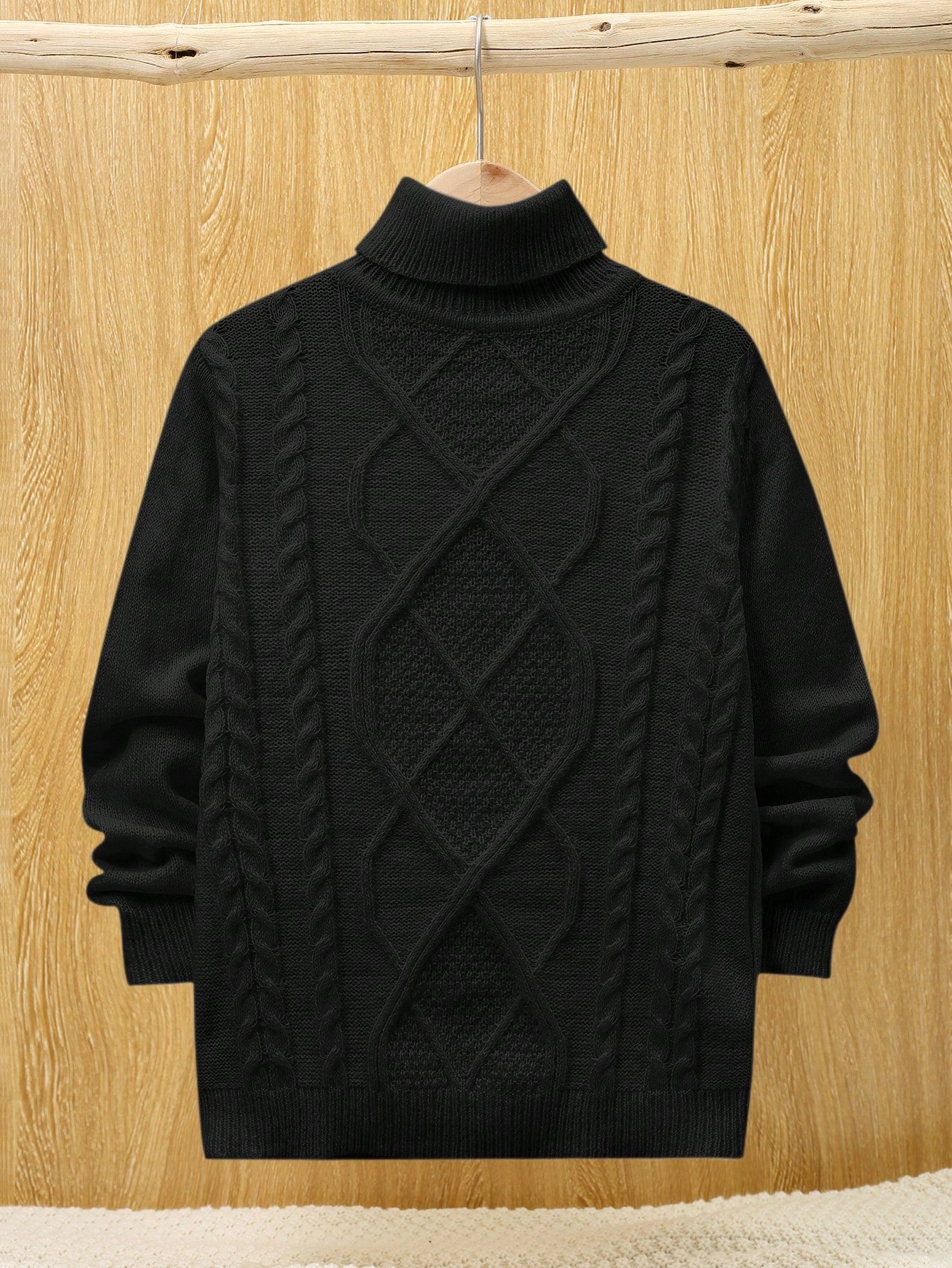 Tween Boy Turtleneck Cable Knit Sweater