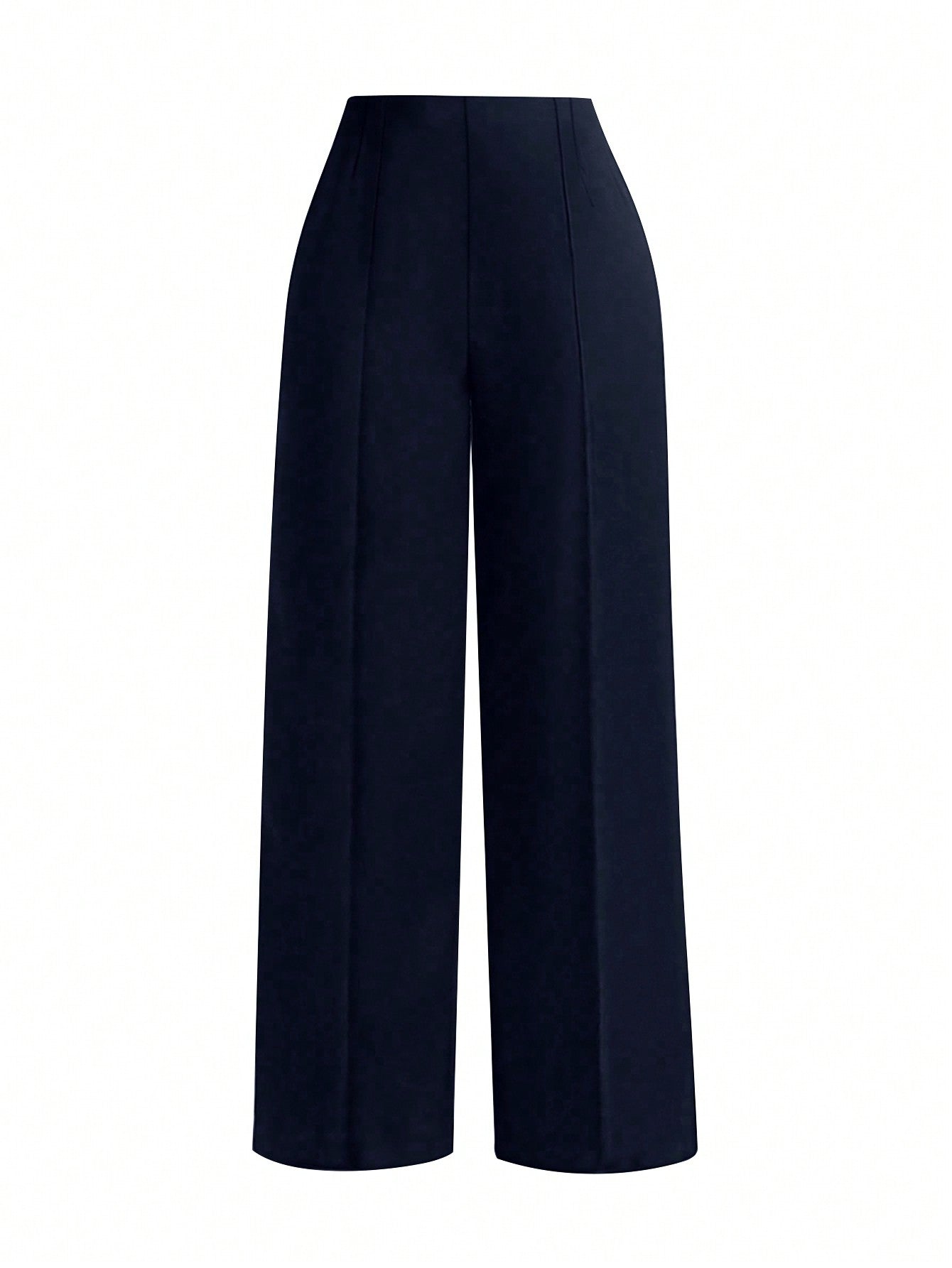 Plus Size Solid Color Straight Suit Pants